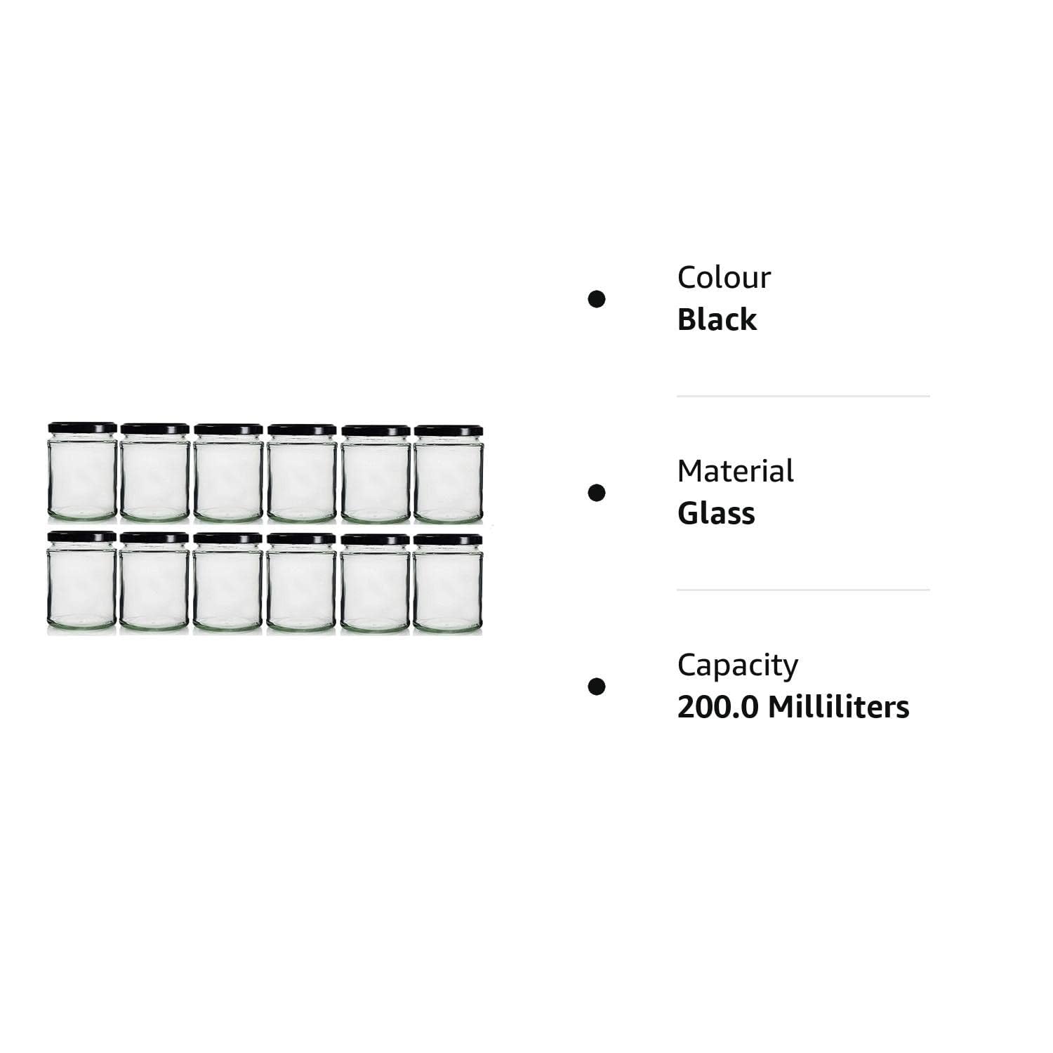 Cartvilla Glass Small Containers Set Of 6Airtight Masala And Spices/Dry Fruits Storage Jars For Refrigerator | Round Shape Bottl